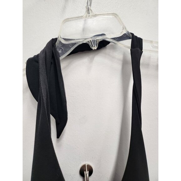 Cache Womens Dress Size Medium Black Halter Tie Belt Buckle Detail Bra Cup Party - Picture 3 of 8